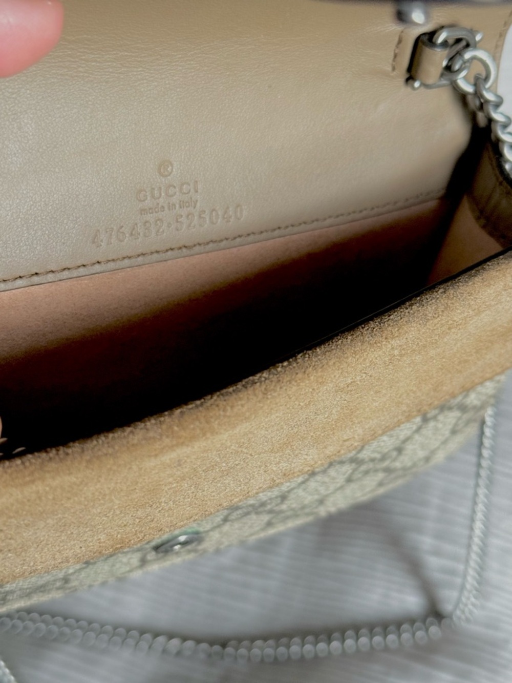 Gucci Beige GG Supreme Canvas Dionysus Crossbody Bag with Silver Hardware - Picture 7 of 11